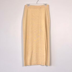 ESCADA Vintage Wool Cashmere Silk Knit Pencil Maxi Slit Skirt Size 38 Medium